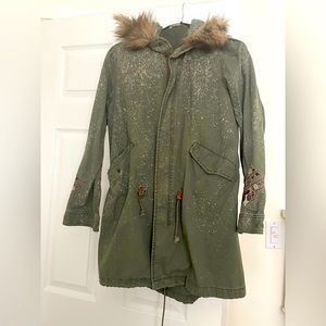 Freepeople utility coat with fur